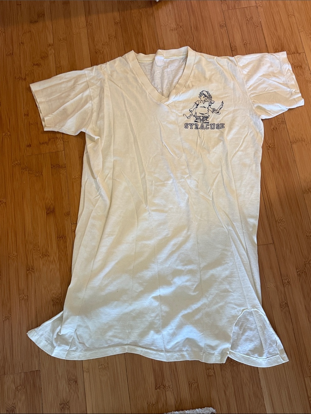 Vintage Syracuse university graphic  V-Neck T-Shirt nightgown tunic Dress